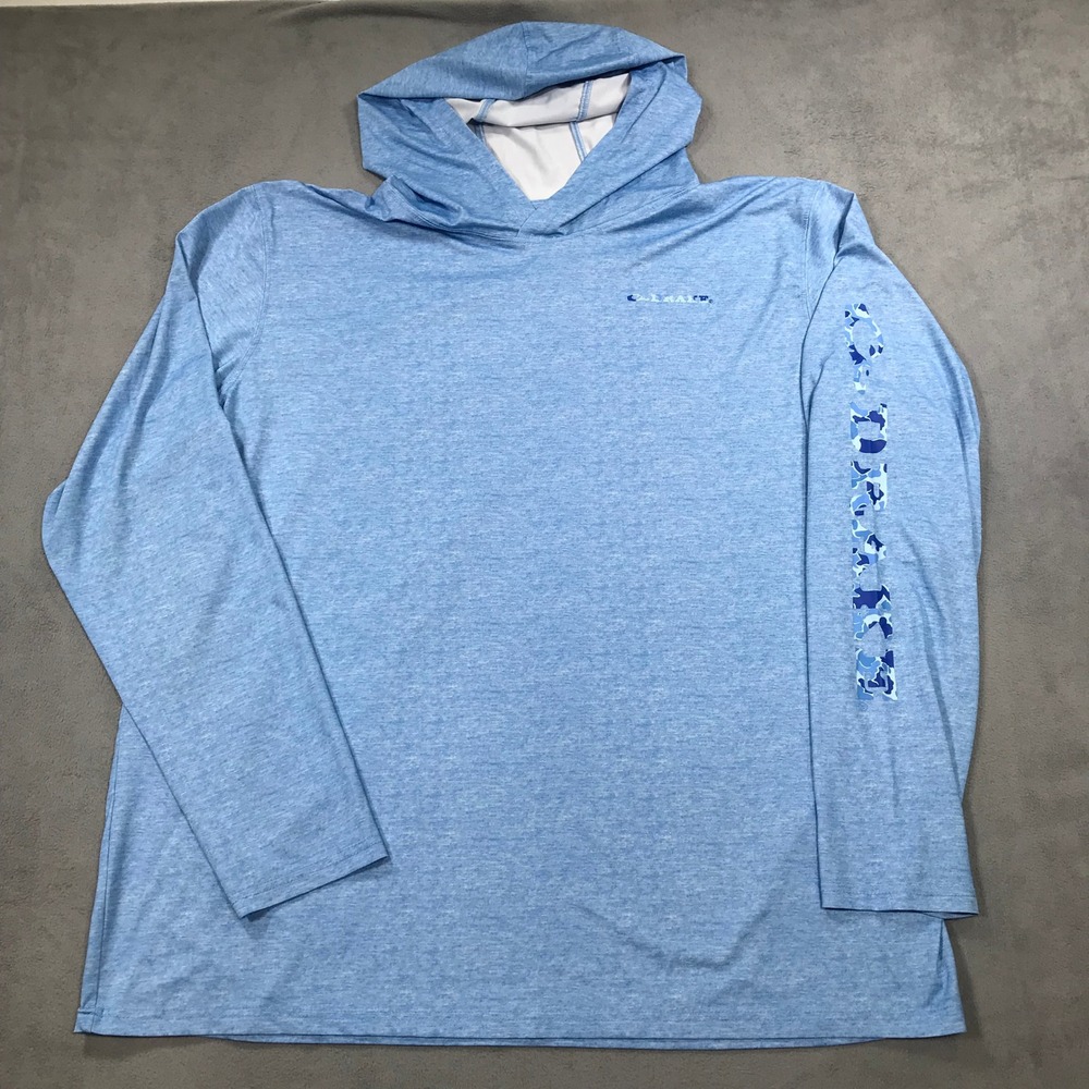 Drake Hoodie Shirt Mens XL Blue Pullover Performance Fishing Top